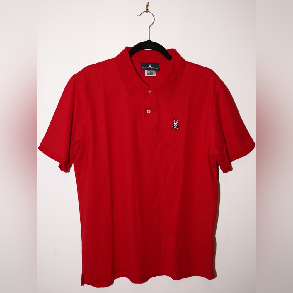 Psycho Bunny Red Classic Pique Polo - Large